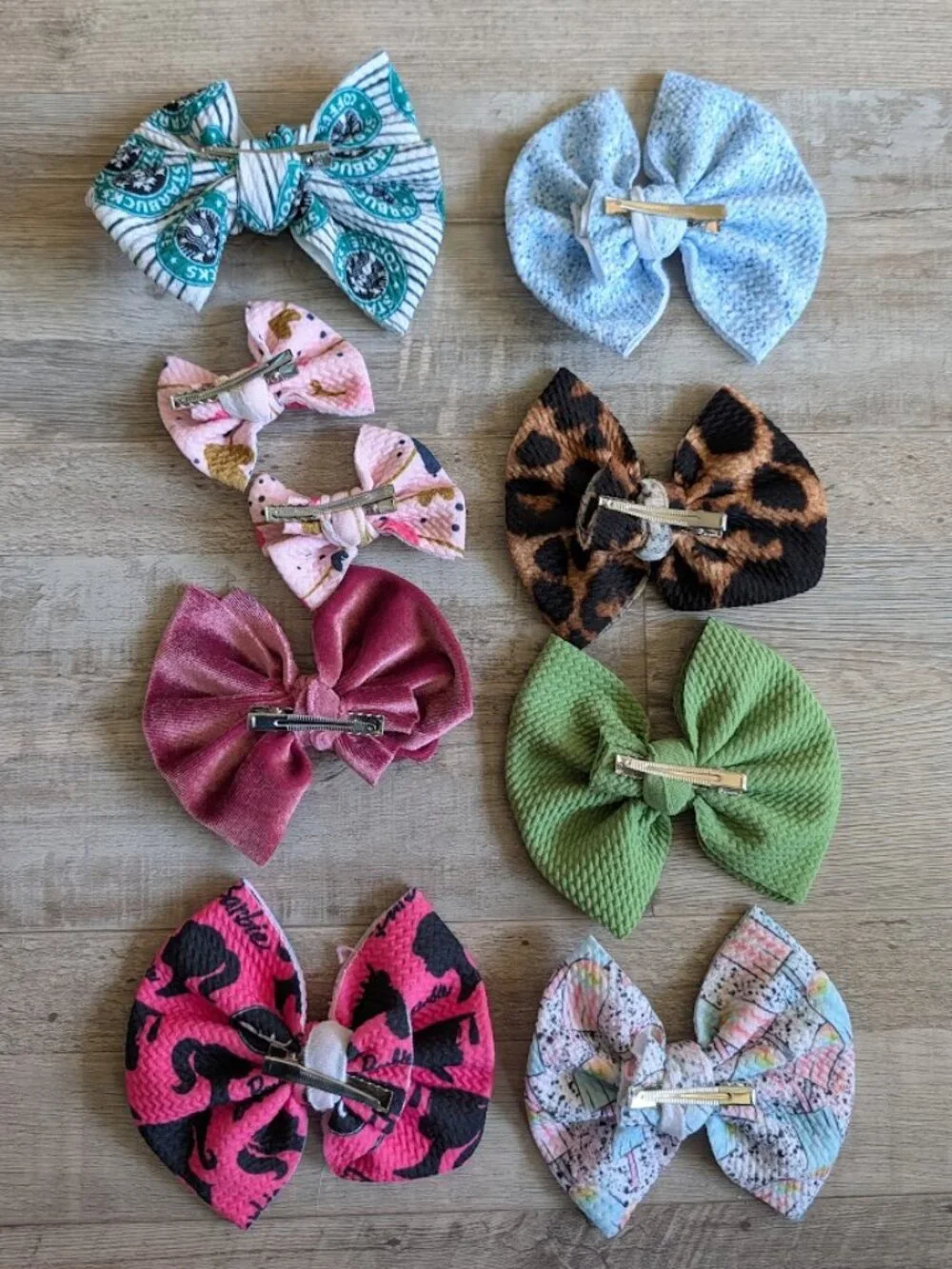 Handmade Hair Bows & Pigtail Set * 8 Piece Bundle 🎀